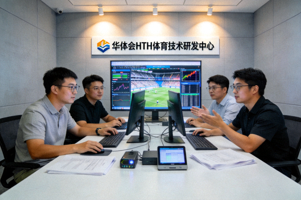 华体会HTH体育技术研发团队工作现场 - 工程师正在开发体育数据分析系统