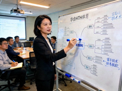华体会HTH体育首席技术官林欣女士在技术团队会议上讲解系统架构的白板照片