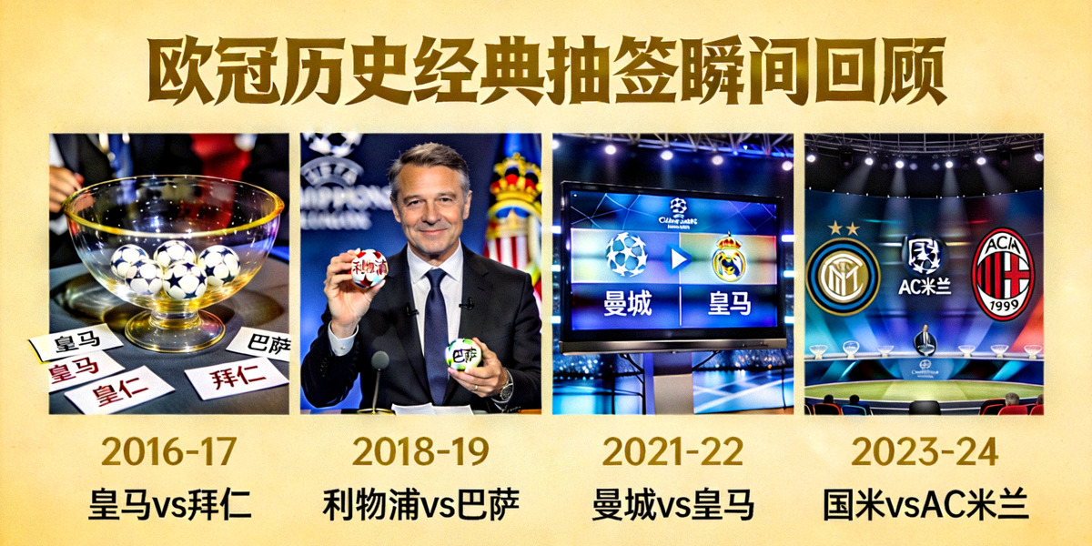 欧冠历史经典抽签瞬间回顾，展示多个赛季抽签仪式上的传奇对决组合
