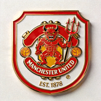 曼联俱乐部红色魔鬼队徽，英超传统豪门